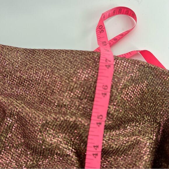 Madison James metallic lace up back slit front gown sz 0 - Picture 4 of 7